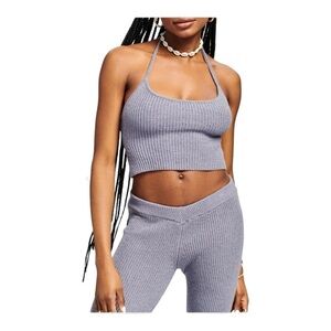 SER.OY.A Blue-Maisie Cropped Sweater Tank Top Size S NWT